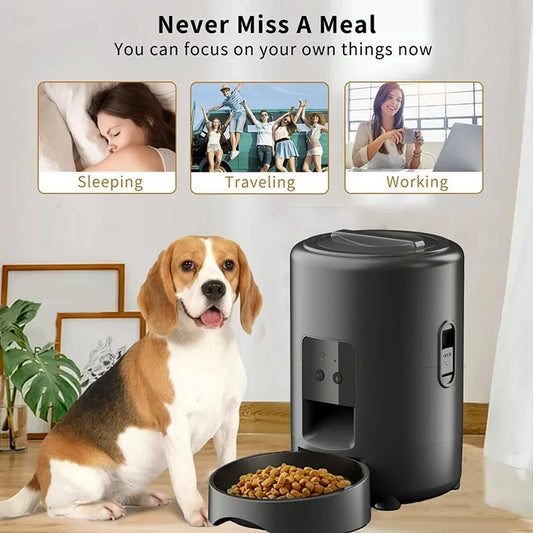 2L Pet Feder Timing Smart Automatic Dog Pet Feeder for Cats Dog key Wifi App Intelligent Suitable for Daily Scheduled Feeding Of Pets, Ideal Daily Cat Stuff And Dog Supplies