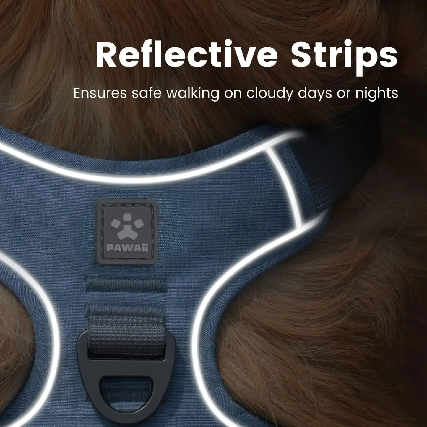 No Pull Dog Cat Harness with Pet ID Tag, Reflective Strips, Front O Ring, Breathable Mesh Adjustable Soft Padded Vest for Small Dogs Cats