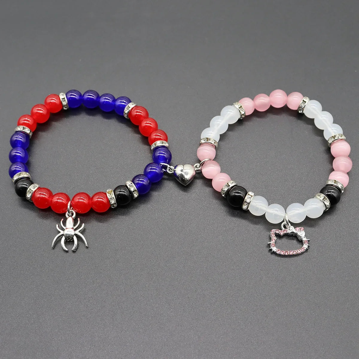 1Pair Magic Stick Hat Crown Pendant Beads Bracelet Couple Matching Bracelets Wicked Witch Movie Inspired Bracelet Friend Jewelry