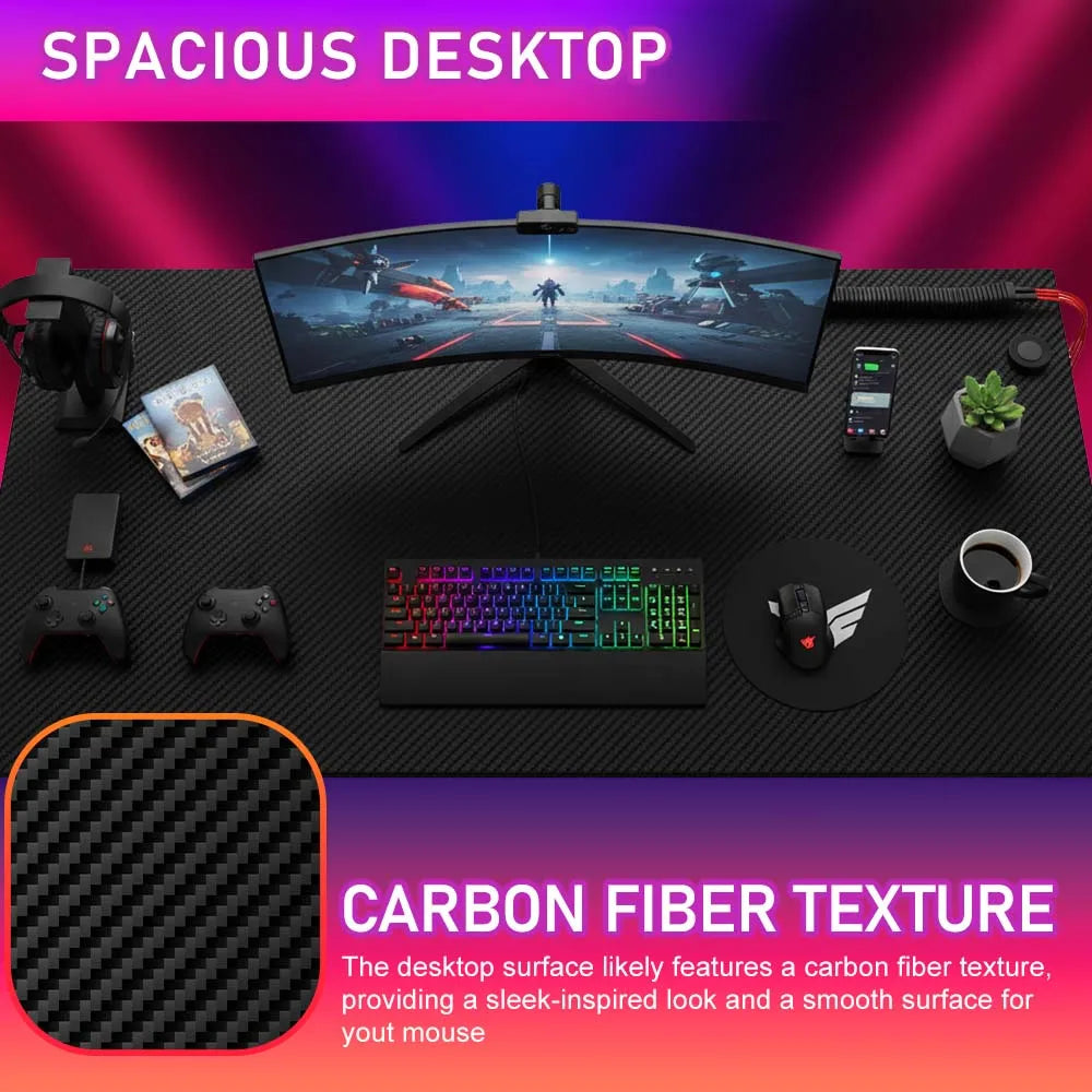 47 Inch Desk Modern Computer Desk with Electric Lifting Headphone Hook,Ergonomic Workstation Table for Home Office