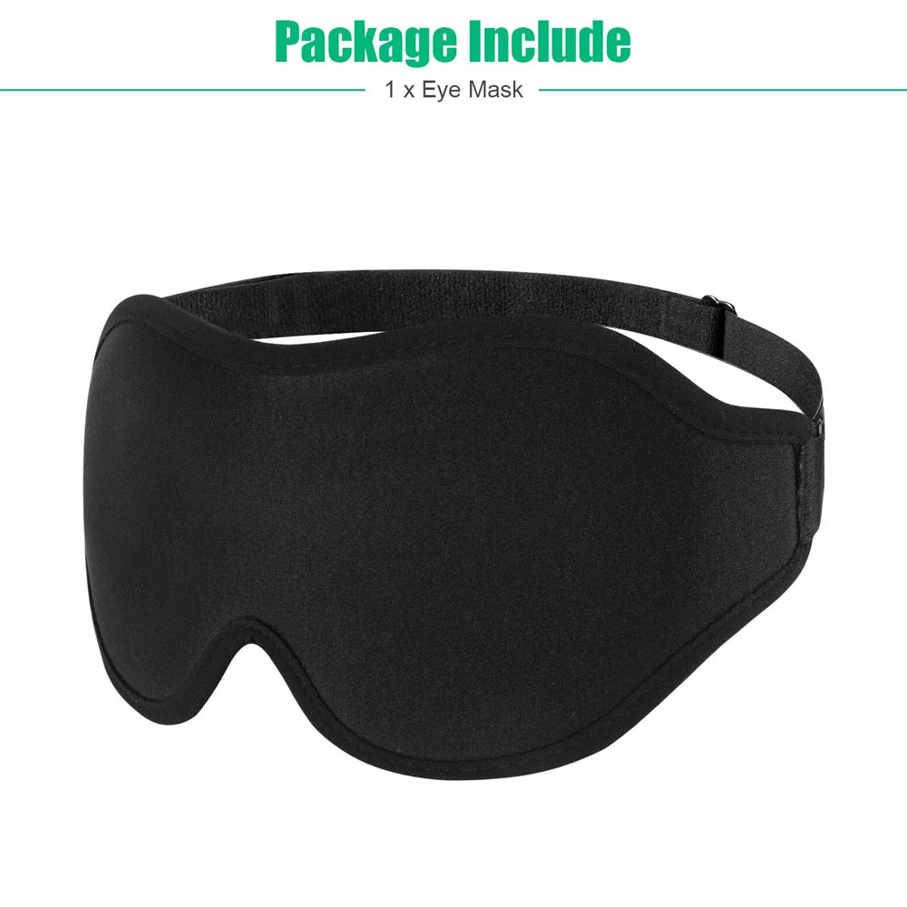 3D Travel Silk Eye Sleep Mask Soft Thick Sleeping Shade Cover Block Out Light Pressure Sensation Rest Relax Aid Adjustable Mask