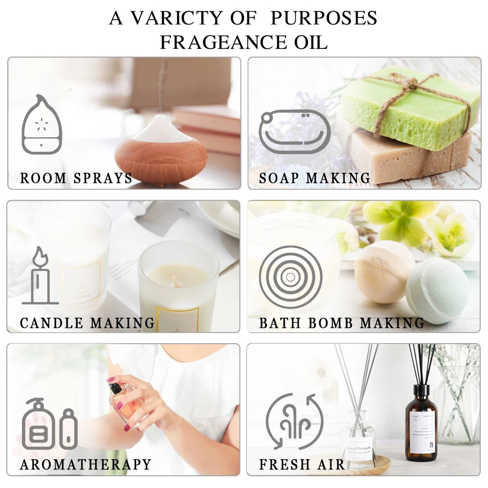 20 Bottles Essential Oils Kit Set Lavender Jasmine Eucalyptus Vanilla Sandalwood Sweet Orange Geranium Patchouli