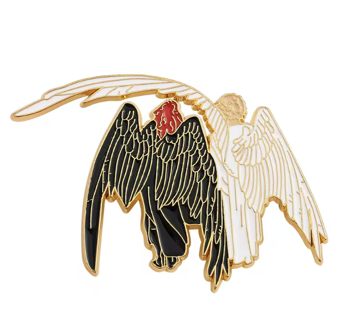 Good Omens | Ineffable Husbands Angel & Demon Hard Metal Pin Angel Demon Badge Aziraphale And Crowley Jewelry
