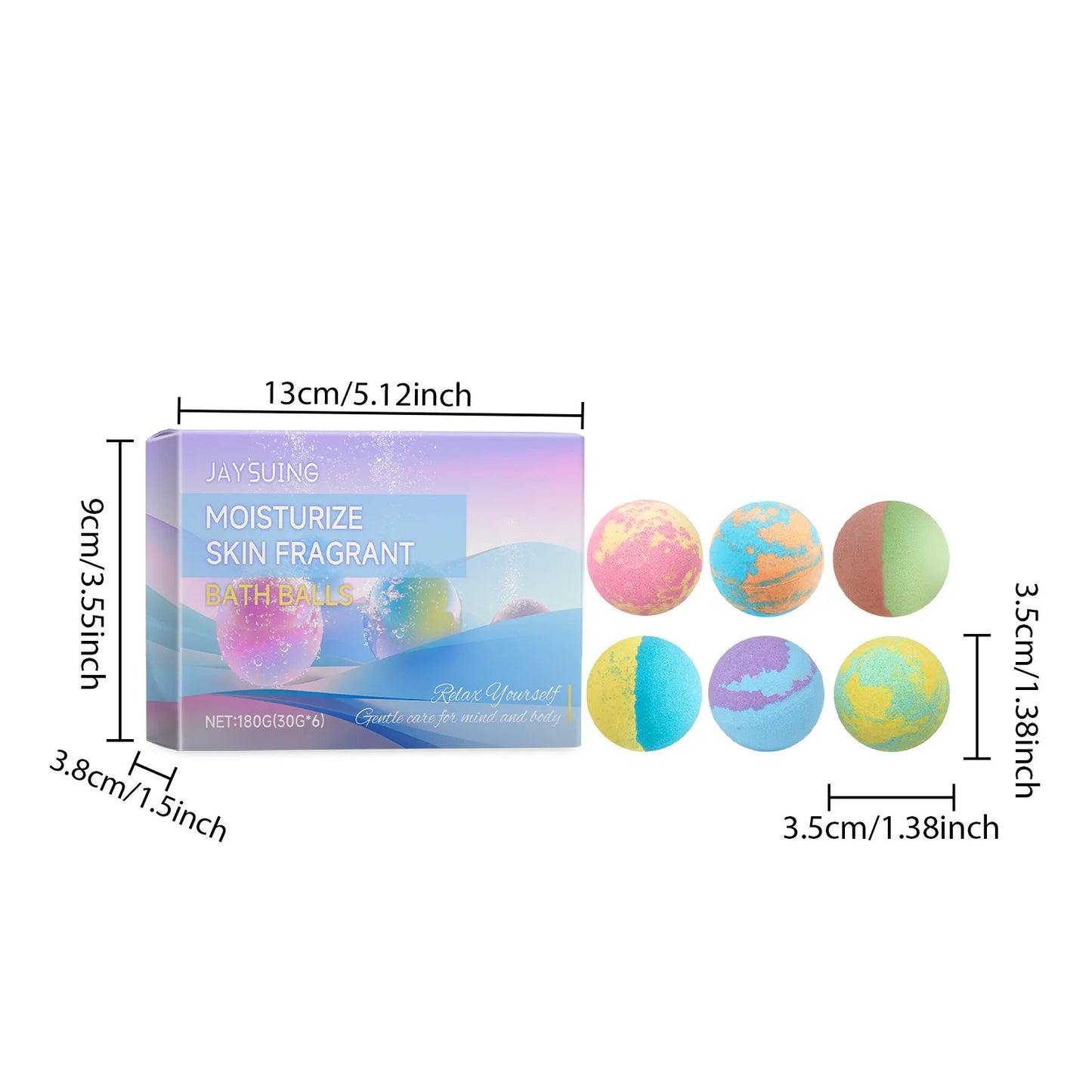 30gx6pcs Bubble Bath Bombs Aroma Exfoliating Relief Relaxing Aromatherapy Body Wash Cleansing Floral Scent Bombs Shower