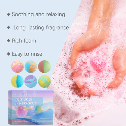 30gx6pcs Bubble Bath Bombs Aroma Exfoliating Relief Relaxing Aromatherapy Body Wash Cleansing Floral Scent Bombs Shower