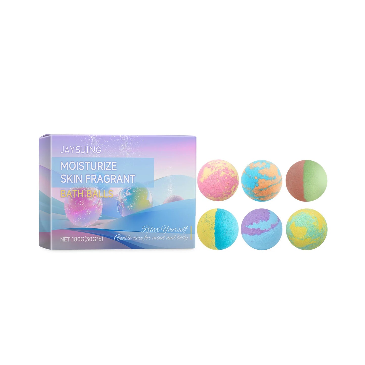 30gx6pcs Bubble Bath Bombs Aroma Exfoliating Relief Relaxing Aromatherapy Body Wash Cleansing Floral Scent Bombs Shower