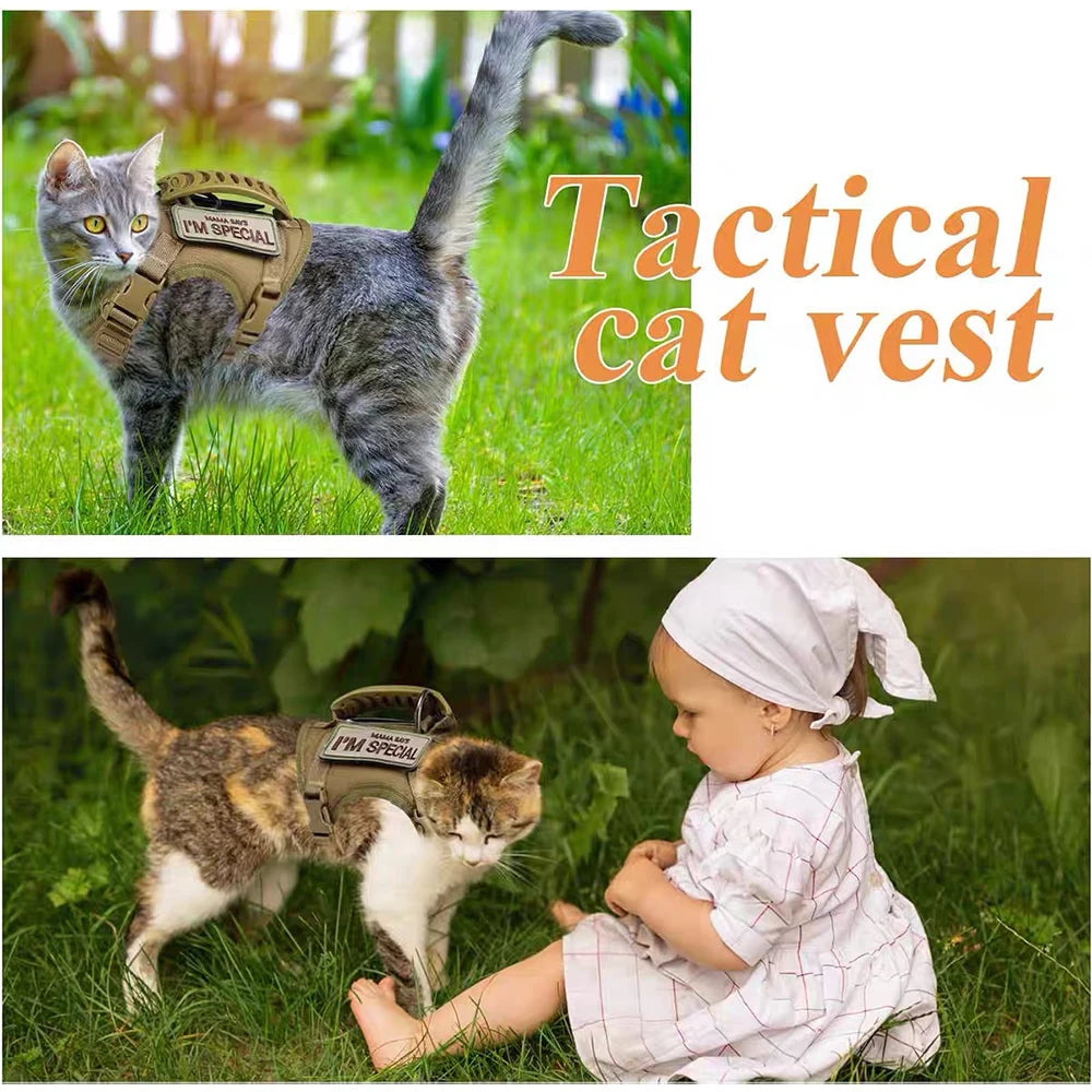 Tactical Cat Harness And Leashes For  Small Dog Puppy Vest Straps with Handle Harnesses Training Adjustable Pet Accessories