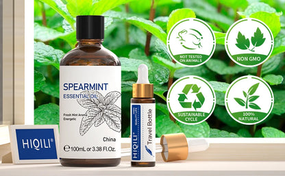 Spearmint Vanilla Rose Cinnamon Lemon Essential Oils,100ML Pure Oil for Diffuser,  Humidifier, Massage Muscle Relief Bath