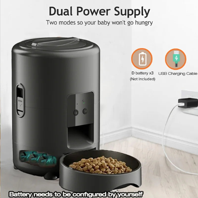 2L Pet Feder Timing Smart Automatic Dog Pet  Feeder  for Cats Dog key Wifi App Intelligent Suitable for Daily Scheduled Feeding Of Pets, Ideal Daily Cat Stuff And Dog Supplies