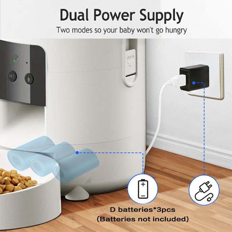2L Pet Feder Timing Smart Automatic Dog Pet  Feeder  for Cats Dog key Wifi App Intelligent Suitable for Daily Scheduled Feeding Of Pets, Ideal Daily Cat Stuff And Dog Supplies