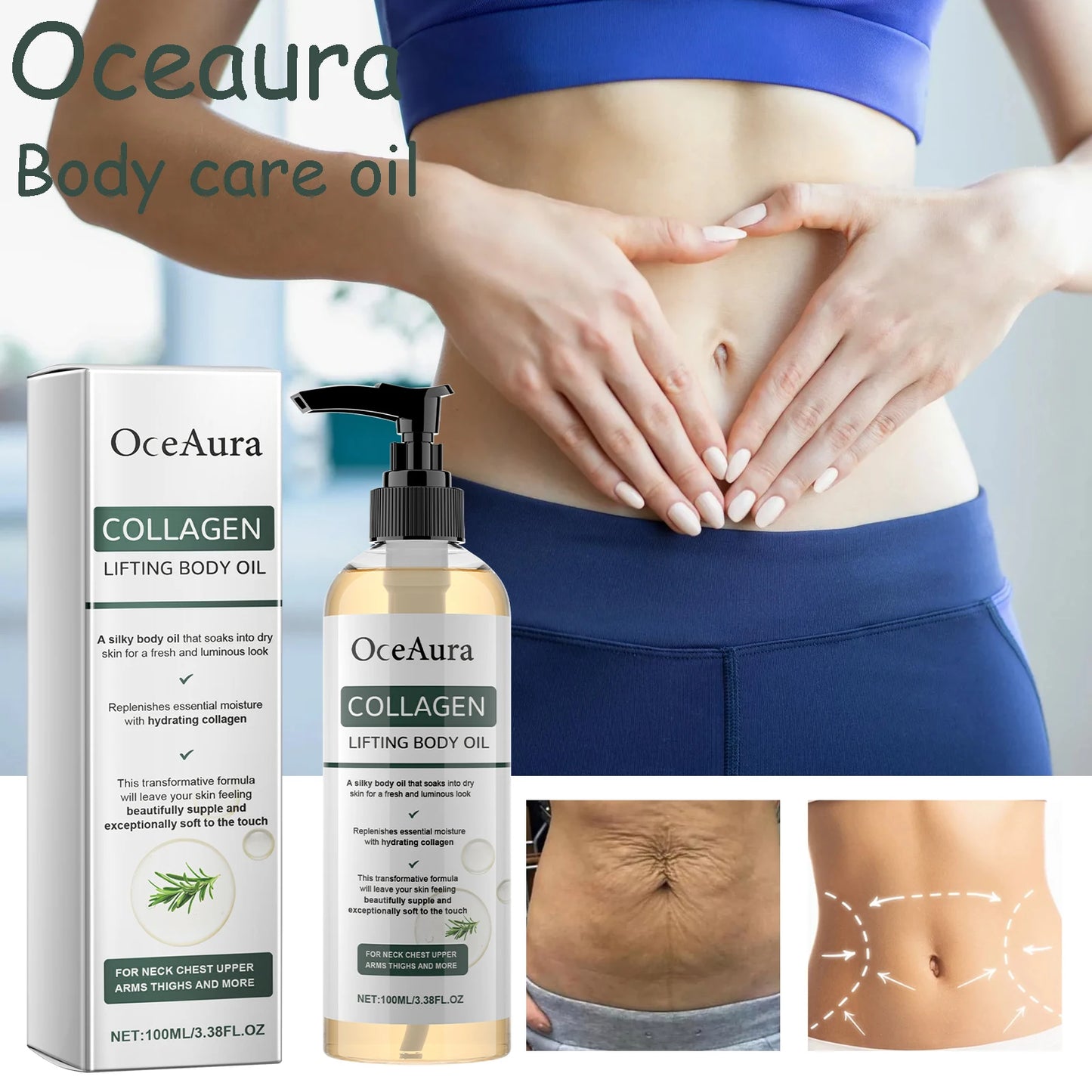 100ML Body Essence Oil Daily Moisturizing Enhance Skin Elasticity Non-greasy Reduce Dryness Tightening Body Care Oil