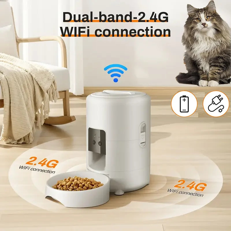 2L Pet Feder Timing Smart Automatic Dog Pet  Feeder  for Cats Dog key Wifi App Intelligent Suitable for Daily Scheduled Feeding Of Pets, Ideal Daily Cat Stuff And Dog Supplies