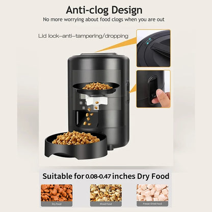 2L Pet Feder Timing Smart Automatic Dog Pet  Feeder  for Cats Dog key Wifi App Intelligent Suitable for Daily Scheduled Feeding Of Pets, Ideal Daily Cat Stuff And Dog Supplies