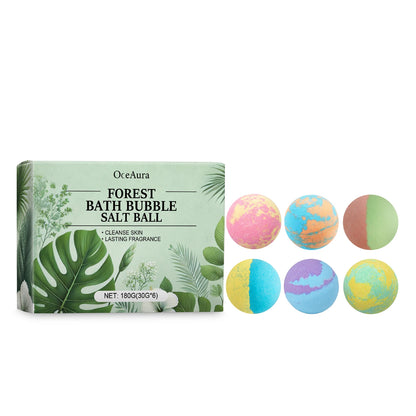 6pcs Aromatherapy Bath Bomb Ball Floral Scent Skin Smooth Relaxing Spa Bath Moisturize Stress Relief Bubble Shower Balls