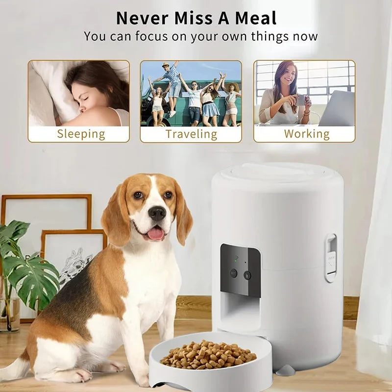 2L Pet Feder Timing Smart Automatic Dog Pet  Feeder  for Cats Dog key Wifi App Intelligent Suitable for Daily Scheduled Feeding Of Pets, Ideal Daily Cat Stuff And Dog Supplies