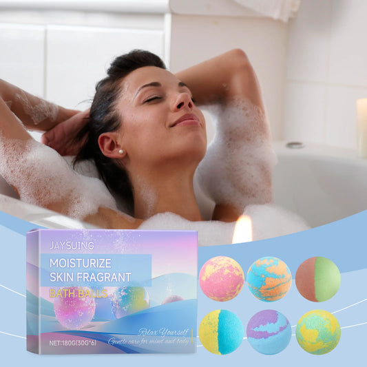30gx6pcs Bubble Bath Bombs Aroma Exfoliating Relief Relaxing Aromatherapy Body Wash Cleansing Floral Scent Bombs Shower