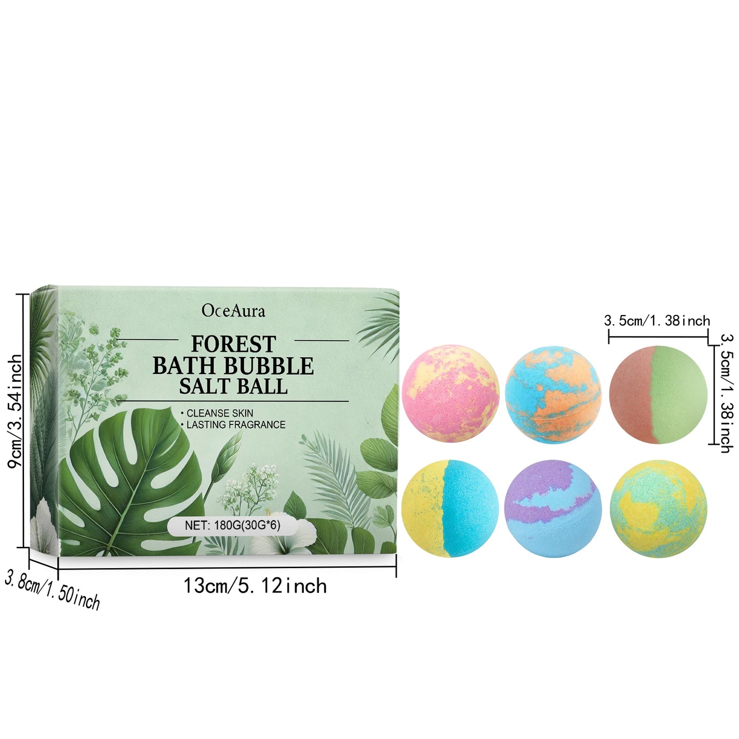 6pcs Aromatherapy Bath Bomb Ball Floral Scent Skin Smooth Relaxing Spa Bath Moisturize Stress Relief Bubble Shower Balls