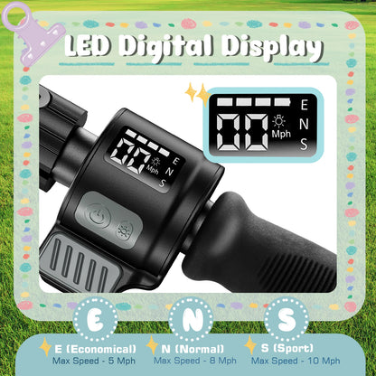 Electric Scooter For Kids Ages 6-12 150W Motor 10 MPH Max Speed & 7 Miles Colorful Lights Adjustable Height & Speed LED Display