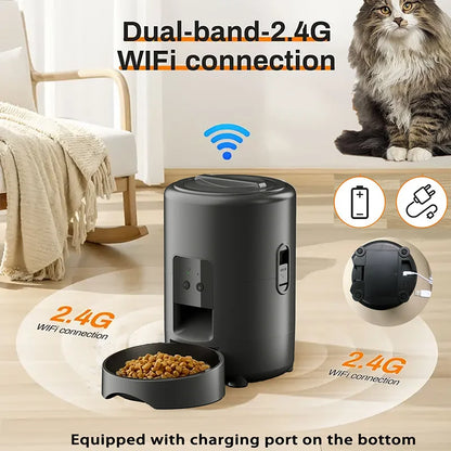 2L Pet Feder Timing Smart Automatic Dog Pet  Feeder  for Cats Dog key Wifi App Intelligent Suitable for Daily Scheduled Feeding Of Pets, Ideal Daily Cat Stuff And Dog Supplies