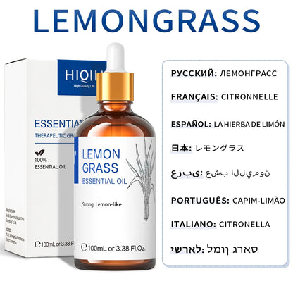 100ML Lavender Jasmine Rose Vanilla Mint  Eucalyptus Lemon Essential Oils for Diffuser, Humidifier, Massage, Skin, Hair