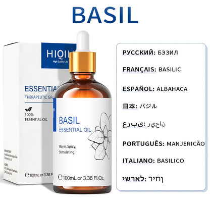 100ML Lavender Jasmine Rose Vanilla Mint  Eucalyptus Lemon Essential Oils for Diffuser, Humidifier, Massage, Skin, Hair