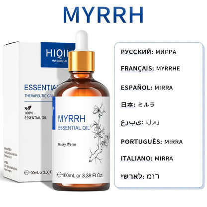 100ML Lavender Jasmine Rose Vanilla Mint  Eucalyptus Lemon Essential Oils for Diffuser, Humidifier, Massage, Skin, Hair