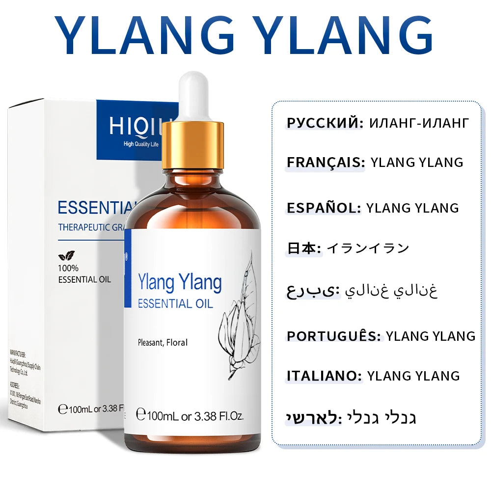 100ML Lavender Jasmine Rose Vanilla Mint  Eucalyptus Lemon Essential Oils for Diffuser, Humidifier, Massage, Skin, Hair