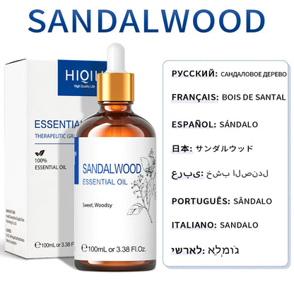 100ML Lavender Jasmine Rose Vanilla Mint  Eucalyptus Lemon Essential Oils for Diffuser, Humidifier, Massage, Skin, Hair
