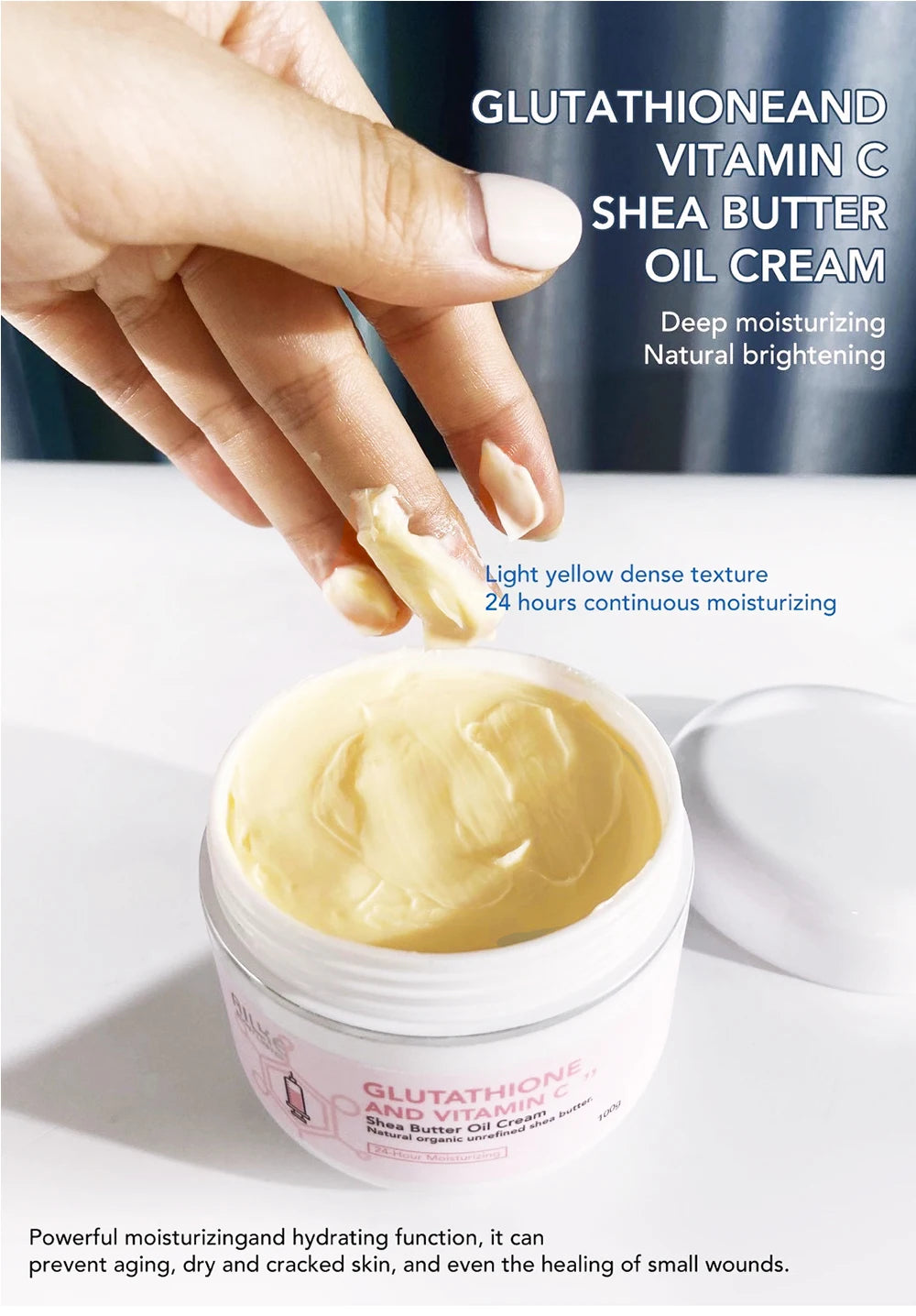 Whitening And Lightening Cream, Suitable For Face And Body , Shea Butter Oil Natural Intense Hydrating Repair Cracked Skin