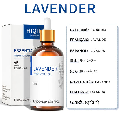 100ML Lavender Jasmine Rose Vanilla Mint  Eucalyptus Lemon Essential Oils for Diffuser, Humidifier, Massage, Skin, Hair
