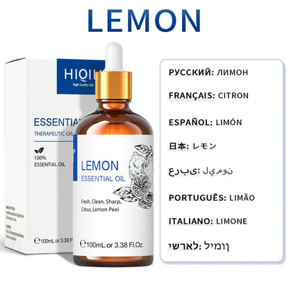 100ML Lavender Jasmine Rose Vanilla Mint  Eucalyptus Lemon Essential Oils for Diffuser, Humidifier, Massage, Skin, Hair