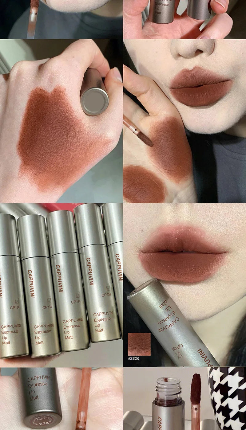 Single Velvet Matte Mist Lip Gloss - 12H Waterproof Non-stick Cup Smudge Proof Not Fade Liquid Lipstick Long-lasting Pigment