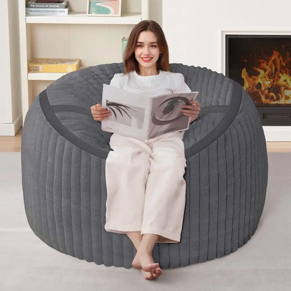 Bean Bag Chair 3FT Big Bean Bag Chairs for Adults with Memory Foam Filled,3Beanbag Chair with Soft Faux Fur Cover,Comfy Bean Bag