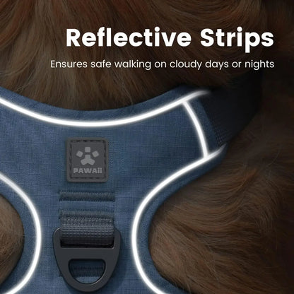 No Pull Dog Cat Harness with Pet ID Tag, Reflective Strips, Front O Ring, Breathable Mesh Adjustable Soft Padded Vest for Small Dogs Cats