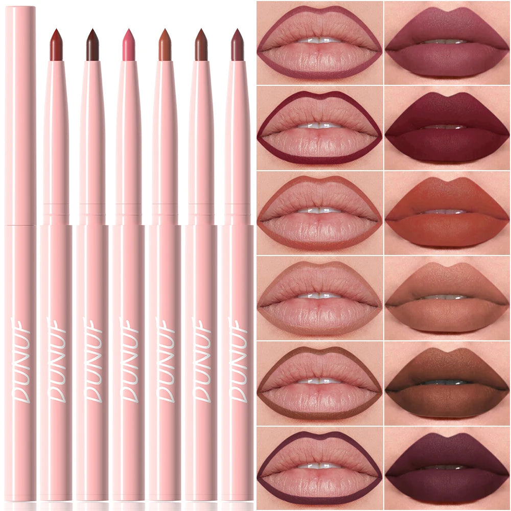Waterproof Lip Liner Pencil 6 Colors Set: Lip Contour Waterproof Non-transfer Highly Pigmented Smooth Nude-pink Daily &  Party Makeup