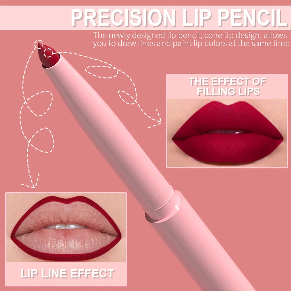 Waterproof Lip Liner Pencil 6 Colors Set: Lip Contour Waterproof Non-transfer Highly Pigmented Smooth Nude-pink Daily &  Party Makeup
