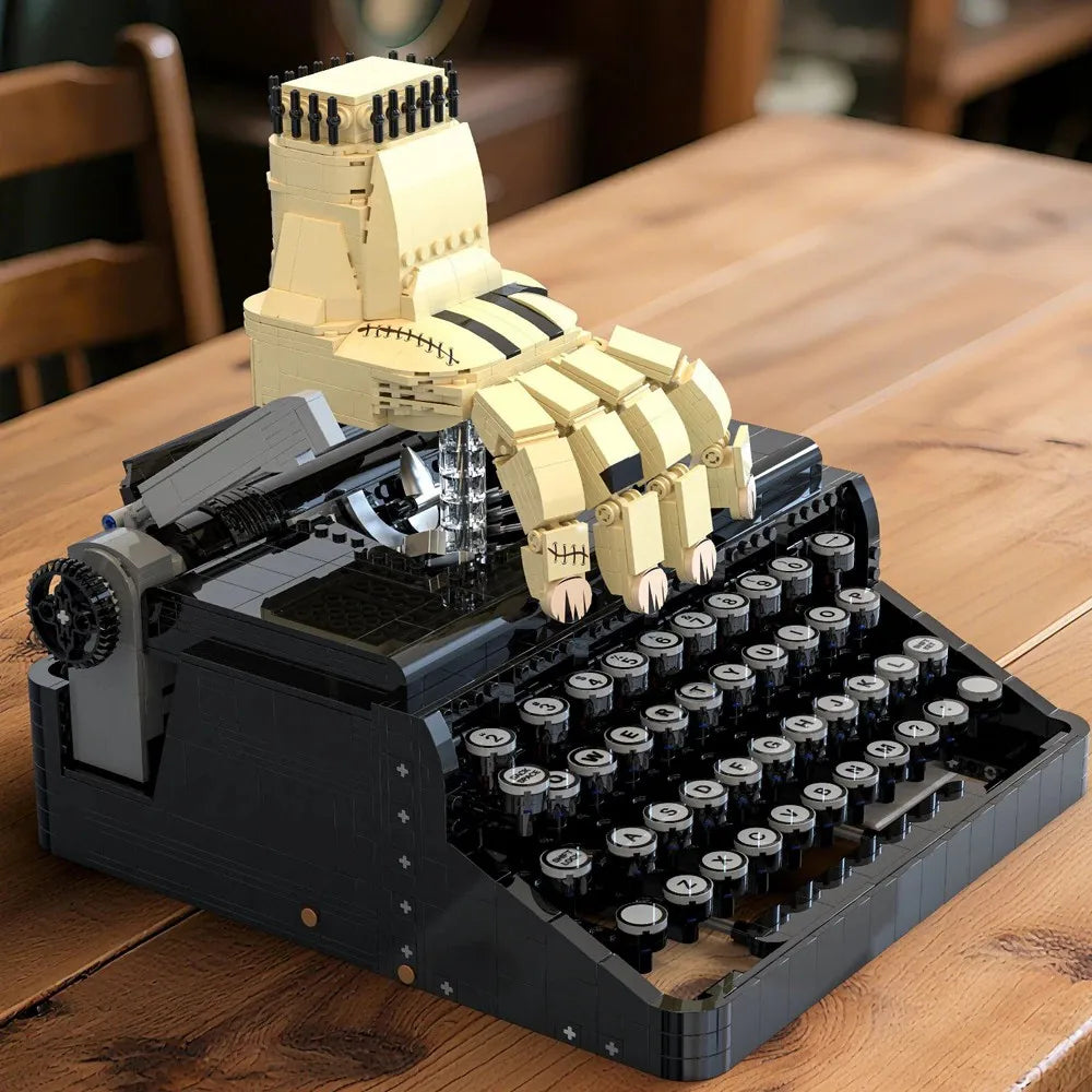 2330PCS Movie Wednesday Typewriter Model Building Set Creative Modular Building Block Brick DIY Toy Assembly Model Kit Xmas Gift