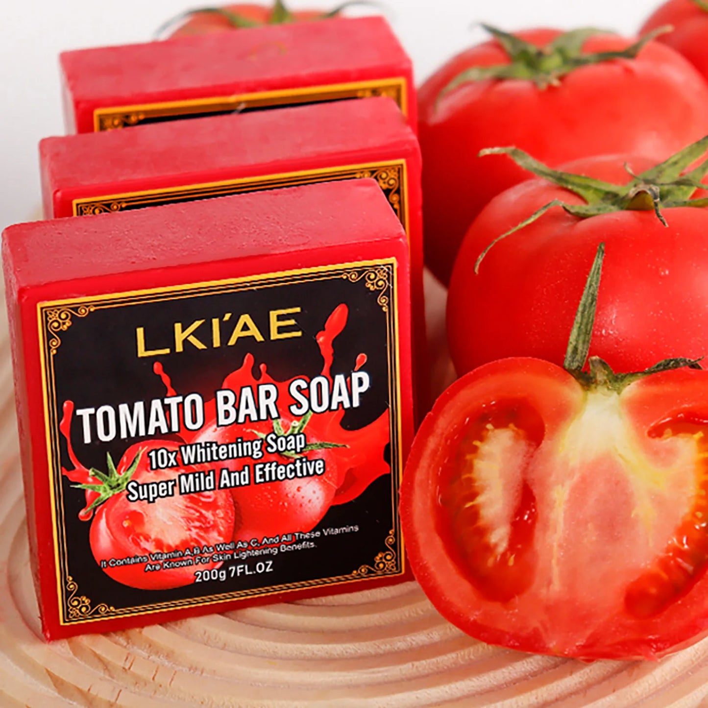 Tomato Fruit Scented Handmade Natural Bar Soap, For Face, Body, Whitening, Oil Control, Brightens, Shrink Pore, 200g