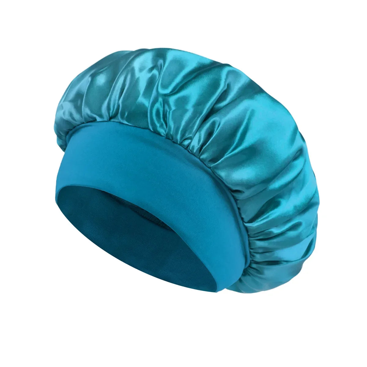 Satin Bonnet Hair Bonnet for Sleeping Hair Care Silk Bonnets Solid Wide-brimmed Sleeping Hat with Elastic Soft Band