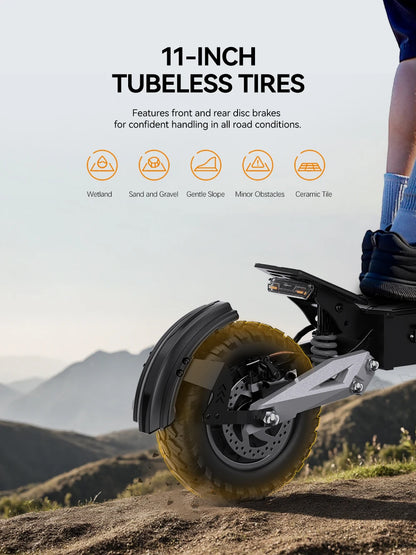 T10 E-Scooter 900W Peak Motor 48V13.5Ah Lithium Battery Large Screen LED Display Electric Scooter 11-inch Tire Scooters Electric