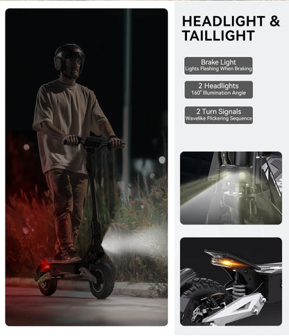 T10 E-Scooter 900W Peak Motor 48V13.5Ah Lithium Battery Large Screen LED Display Electric Scooter 11-inch Tire Scooters Electric
