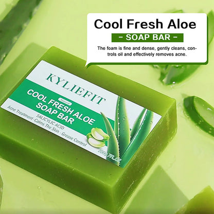 Aloe Vera Whitening Soap, Remove Acne, Spots, Skin Radiant, Improve Skin Luster, Vegan Bath Wash for All Skin Types, 200g