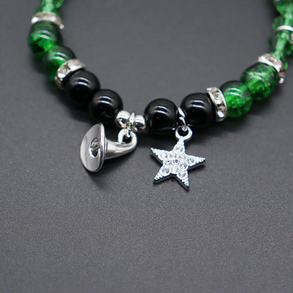 1Pair Magic Stick Hat Crown Pendant Beads Bracelet Couple Matching Bracelets Wicked Witch Movie Inspired Bracelet Friend Jewelry