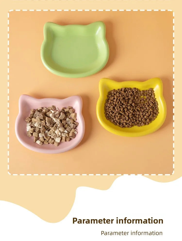 4-Color Pet Bowl Cat Food Dish Canned Snack Frozen Meal Plate for Dwarf Cats Premium Anti-Black-Nose Pet Dish Home Use Pet Bowl.