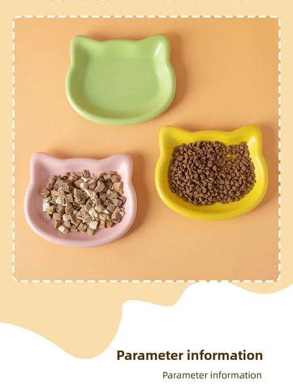 4-Color Pet Bowl Cat Food Dish Canned Snack Frozen Meal Plate for Dwarf Cats Premium Anti-Black-Nose Pet Dish Home Use Pet Bowl.