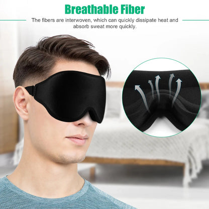 3D Travel Silk Eye Sleep Mask Soft Thick Sleeping Shade Cover Block Out Light Pressure Sensation Rest Relax Aid Adjustable Mask