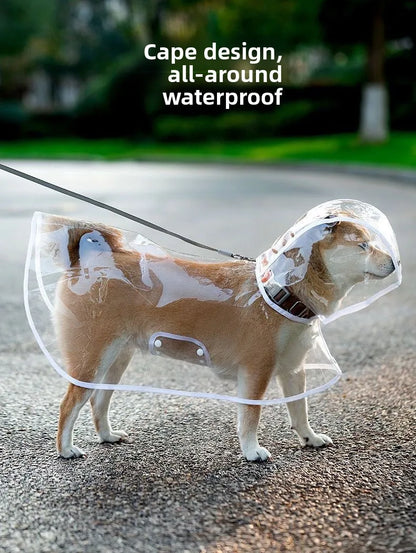 Pet Raincoat Transparent Dog Raincoat Waterproof and Windproof Pet Clothing Large Dog Pet Dog Dog Costume