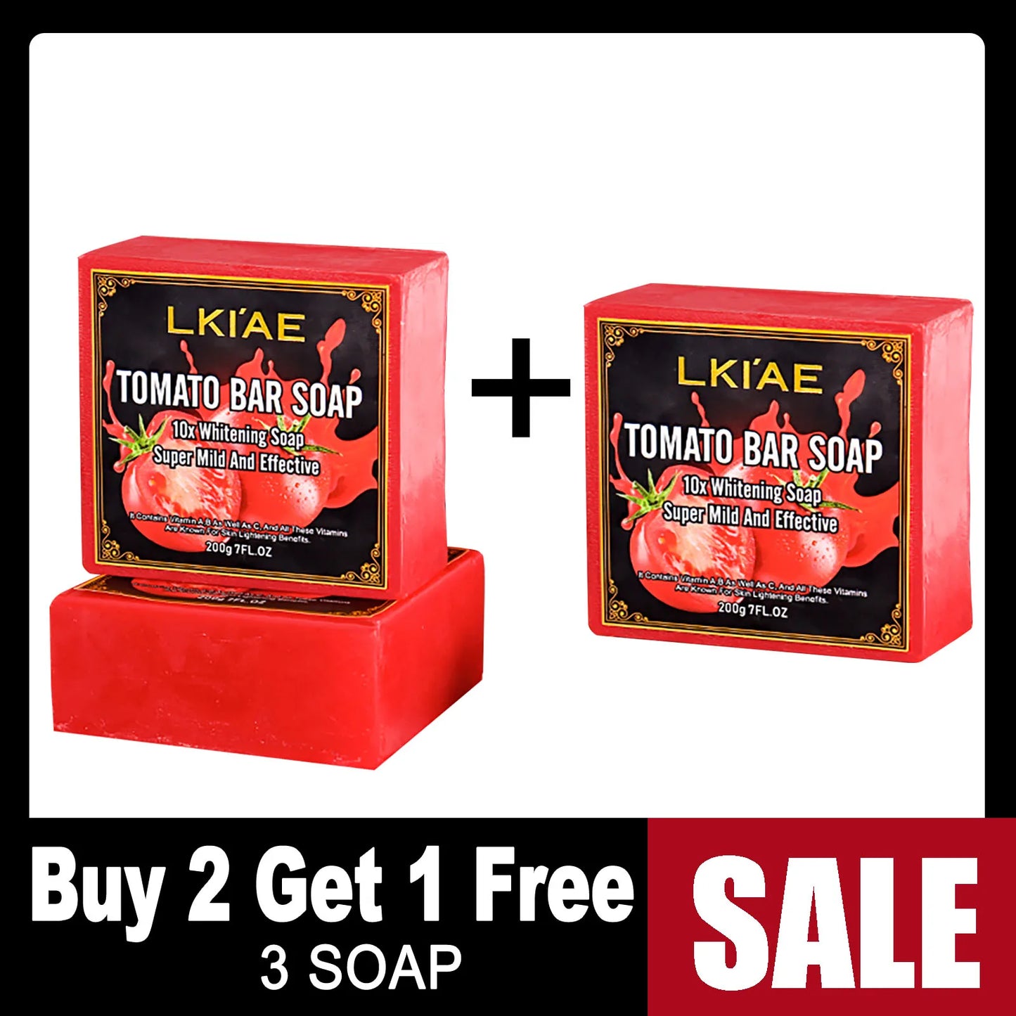 Tomato Fruit Scented Handmade Natural Bar Soap, For Face, Body, Whitening, Oil Control, Brightens, Shrink Pore, 200g