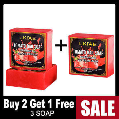 Tomato Fruit Scented Handmade Natural Bar Soap, For Face, Body, Whitening, Oil Control, Brightens, Shrink Pore, 200g