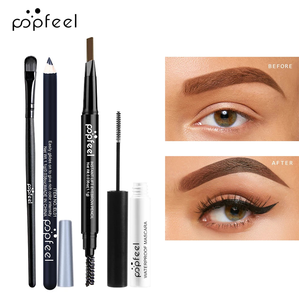 POPFEEL Eye Makeup Set, Eyeshadow Palette, Eyeliner, Mascara, Eyebrow Pencil, Makeup Tool Set Box, Gifts
